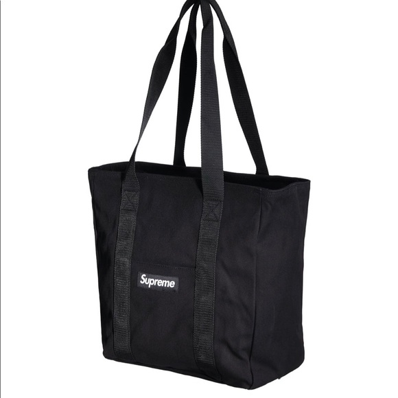 Supreme Canvas Tote Black FW20 - Picture 2 of 5